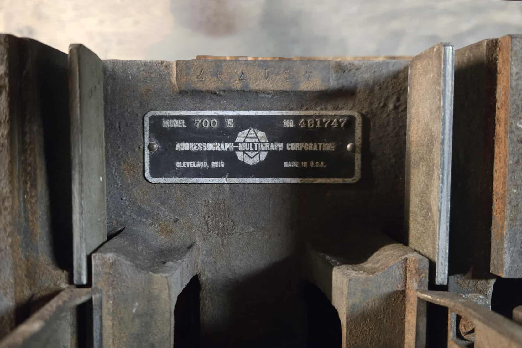 Addressograph Model 700E model and serial number