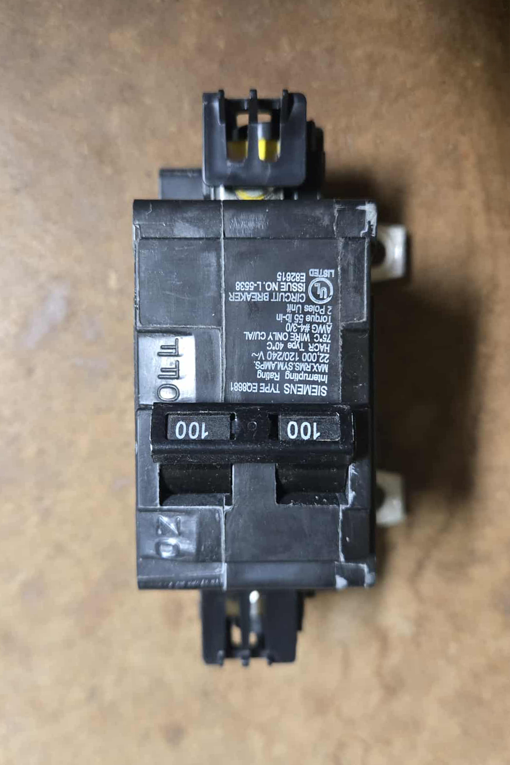 Siemens EQ8681 100A Main Breaker Kit for Circuit Breaker - Used